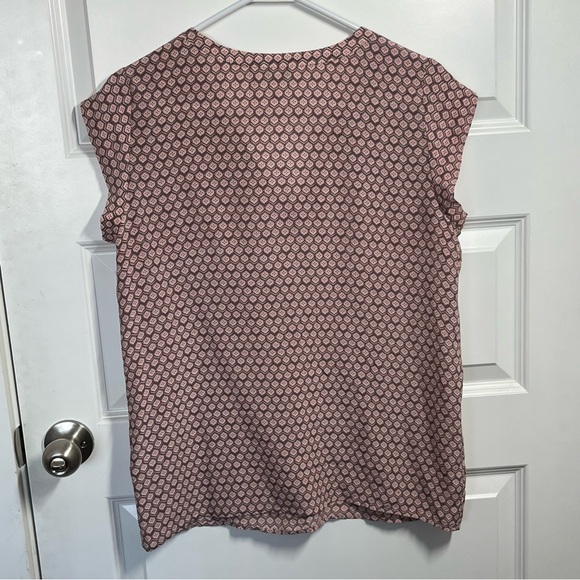Joie Blouse Small Dusty Rose Mauve Geometric Print Boho Lightweight Top - Picture 5 of 6